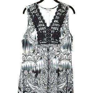 World Unity Sleeveless Mid Calf Dress Small Black